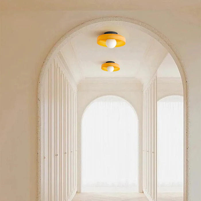 Mulon Plafondlamp en Wandlamp Glas G9 Amber Woonkamer Slaapkamer Design Verlichting Modern Rond