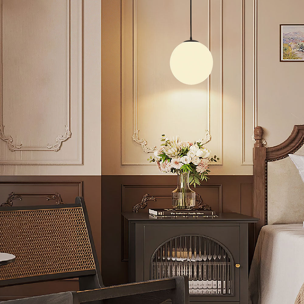 Hanglamp Glas Bol E27 Wit Eettafel Keuken Woonkamer Moderne Verlichting Ronde Hanglamp Minimalistisch Interieur