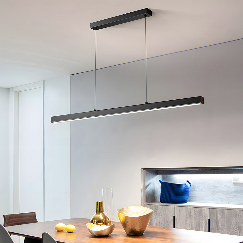Verumo Hanglamp LED Metaal Zwart Keukeneiland Eettafel Moderne Verlichting Lineaire Hanglamp