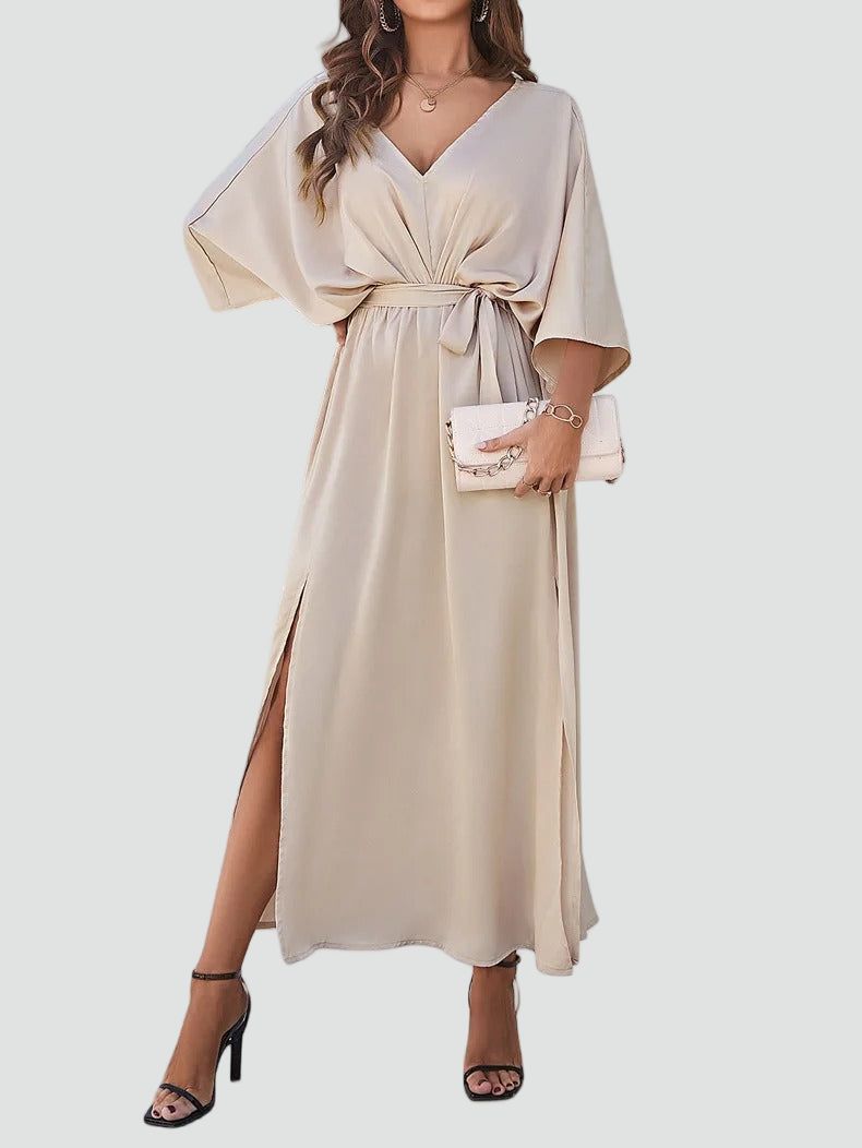 Zomerjurk Dames Maxi V-hals Losse Pasvorm Comfortabel