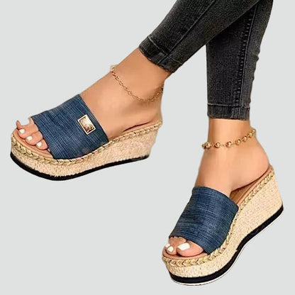 Dames Slippers Orthopedisch Gevlochten Zool Comfy Hak