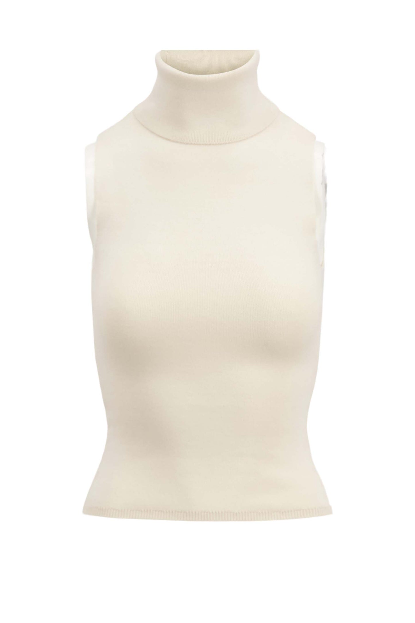 Dames Trui Gebreid Mouwloos Geribbeld Col Model