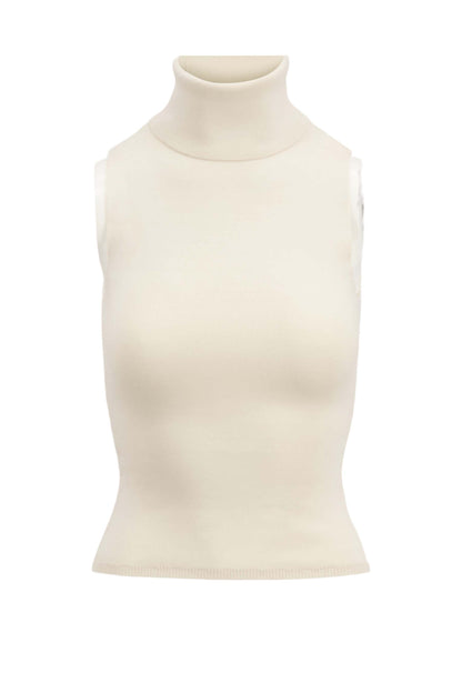 Dames Trui Gebreid Mouwloos Geribbeld Col Model