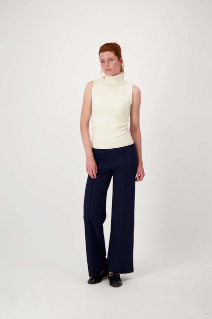 Dames Trui Gebreid Mouwloos Geribbeld Col Model