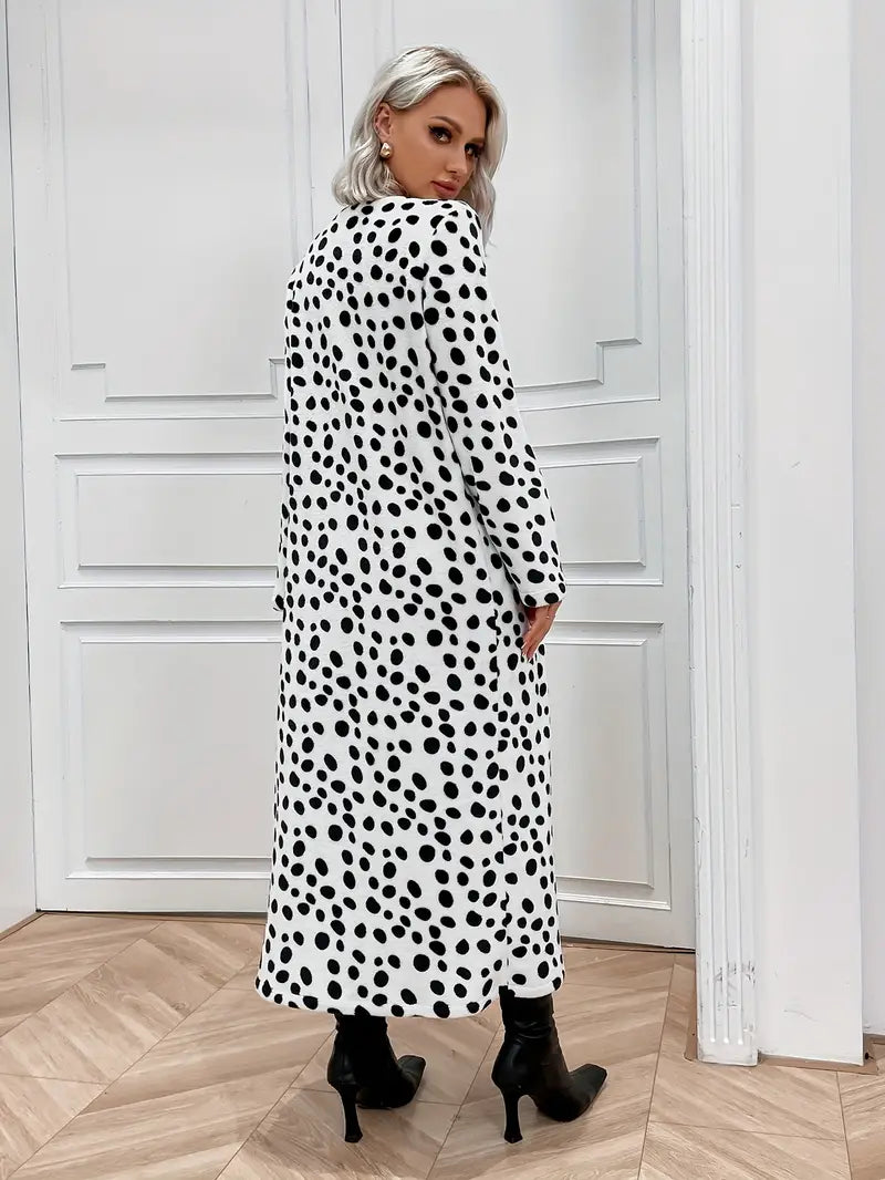 Dalmatiër Jurk Midi Lengte Geprint Cardigan Stijl