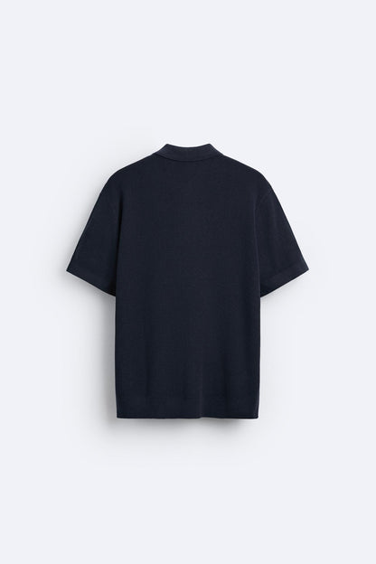Mannen Polo Rits Gebreid Elegante Look