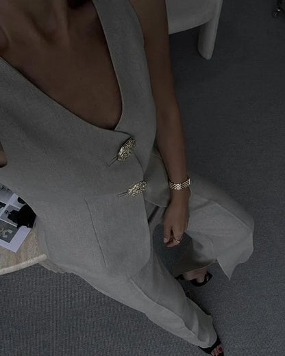 Dames Gilet Zonder Manches Elegant Design