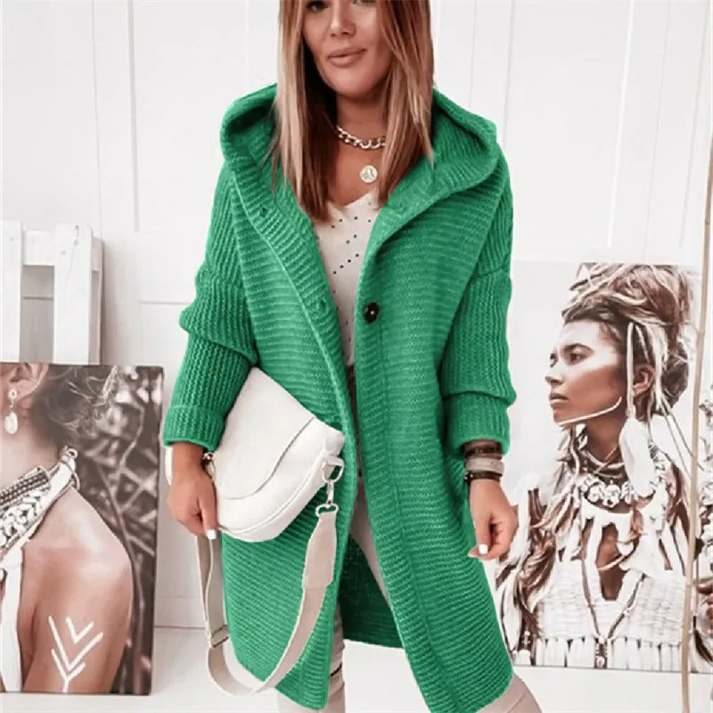 Dames Cardigan Met Capuchon Kasjmier Stijl