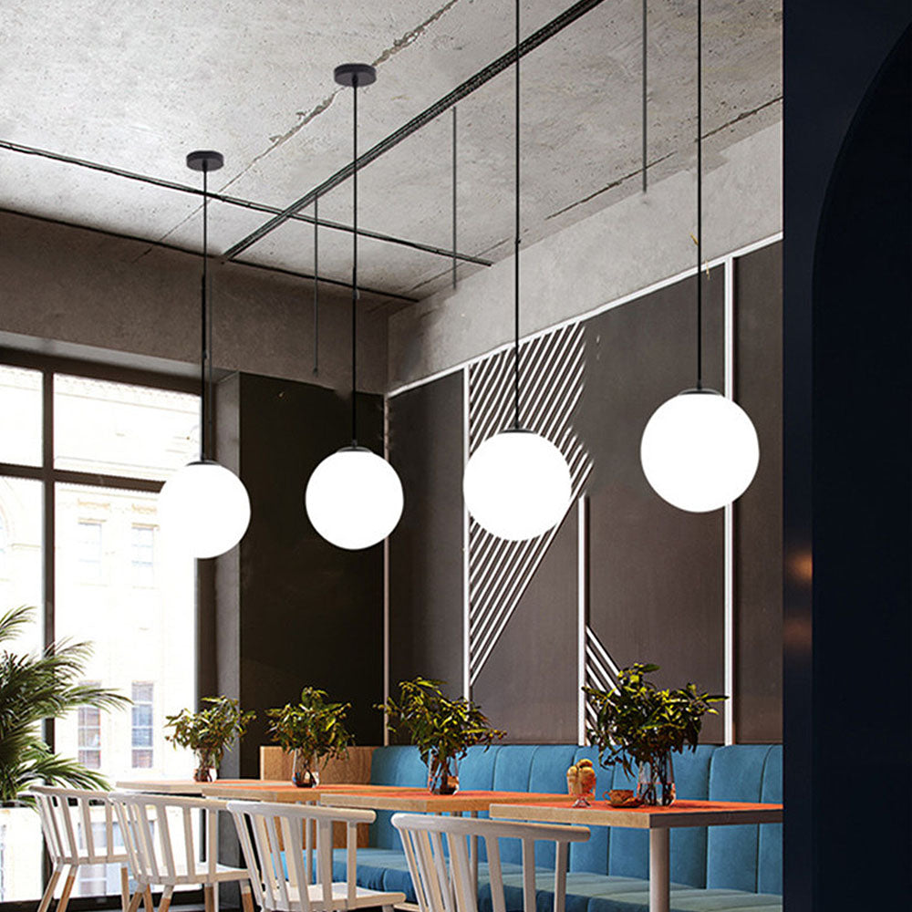 Hanglamp Glas Bol E27 Wit Eettafel Keuken Woonkamer Moderne Verlichting Ronde Hanglamp Minimalistisch Interieur