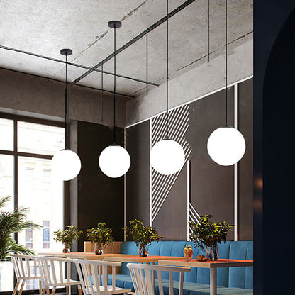 Hanglamp Glas Bol E27 Wit Eettafel Keuken Woonkamer Moderne Verlichting Ronde Hanglamp Minimalistisch Interieur