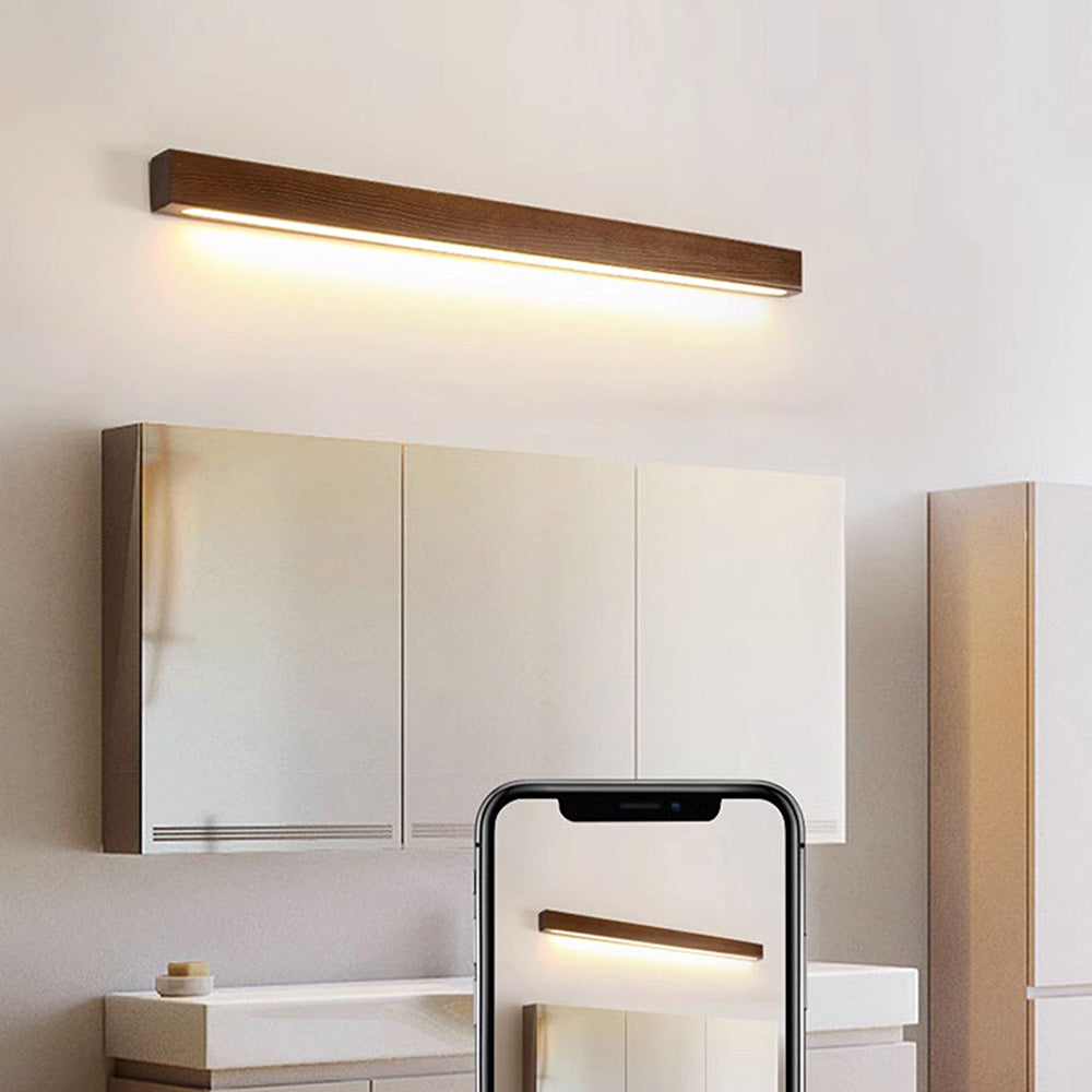 LED Wandlamp Hout Lineair Warm Wit Badkamer Slaapkamer Wandverlichting Modern Minimalistisch Lichtbalk