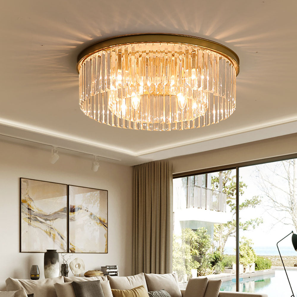Plafondlamp kristal 40 cm goud 4x E14 woonkamer hal slaapkamer luxe plafondverlichting moderne kristallen lamp