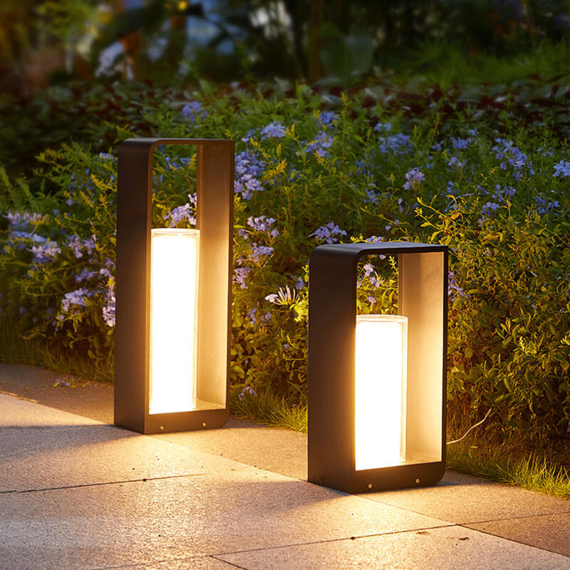 Led tuinlamp voor buiten – vierkante moderne buitenlamp met warm licht