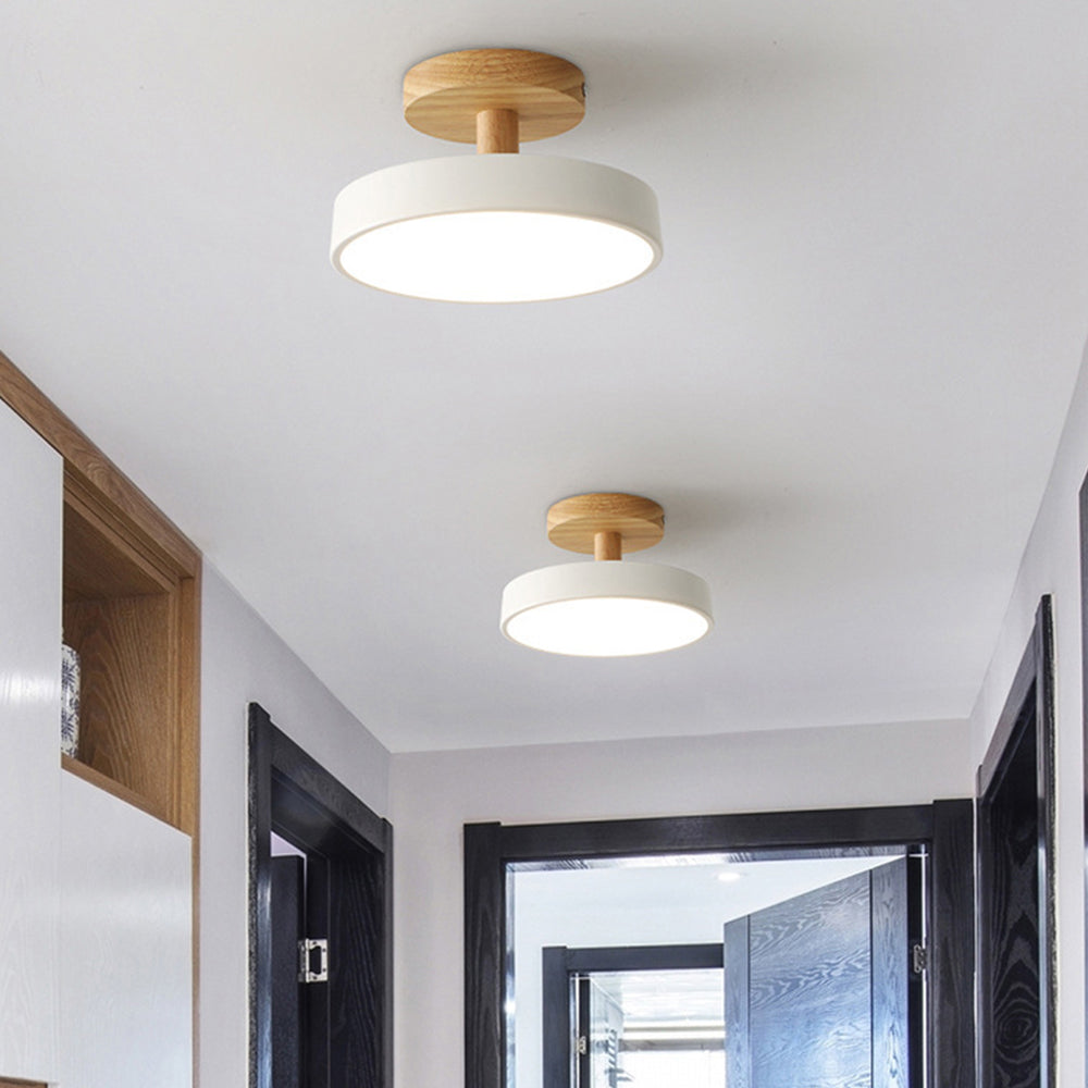 Pedol plafondlamp LED 12W hout groen plafondlamp slaapkamer hal Scandinavisch design moderne verlichting kleine ruimtes