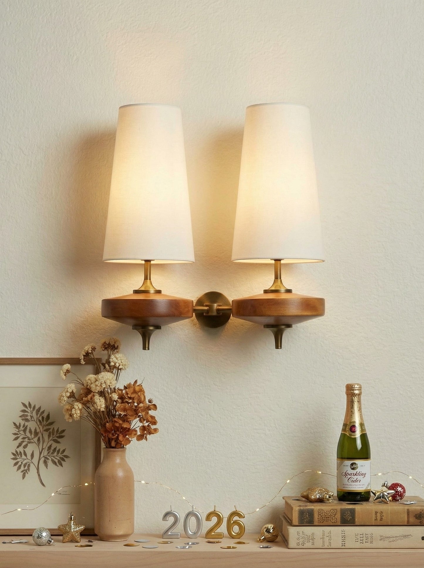 Retro Wandlamp met Stoffen Kap – Vintage Verlichting voor Slaapkamer