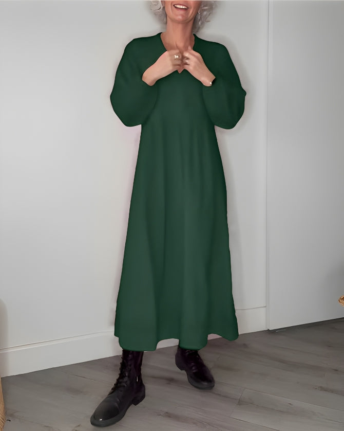 Zomerjurk voor Vrouw Lange Jurk met V-hals
