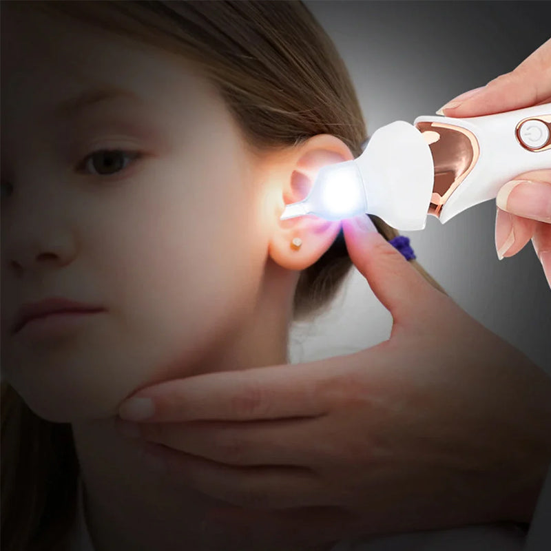 Elektrische Oorreiniger met 5 Opzetstukken Siliconen USB Oplaadbaar voor Veilige Oorhygiëne Alle Leeftijden Geruisloos 32dB Zachte Reiniging Inclusief Opbergdoos