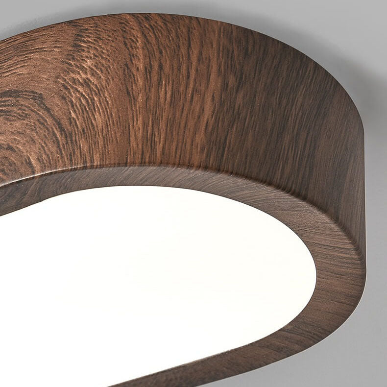 Plafondlamp Hout met Ingebouwde LED 8W – Moderne Flush Mount Verlichting in Natuurlijke Houtnerf Finish