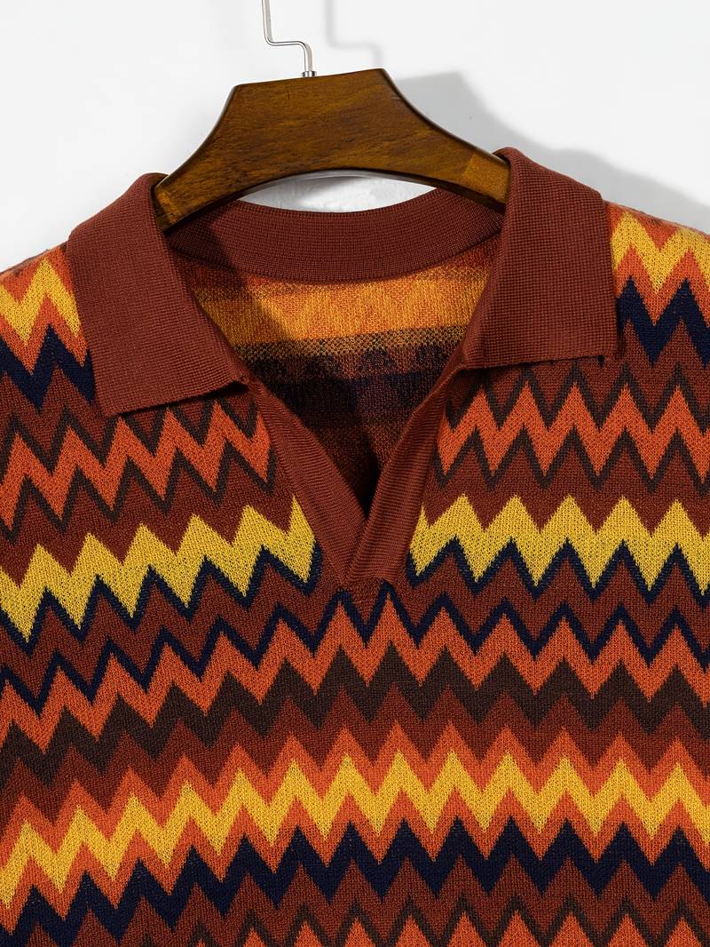 Retro Trui Zigzag Patroon Vintage Look