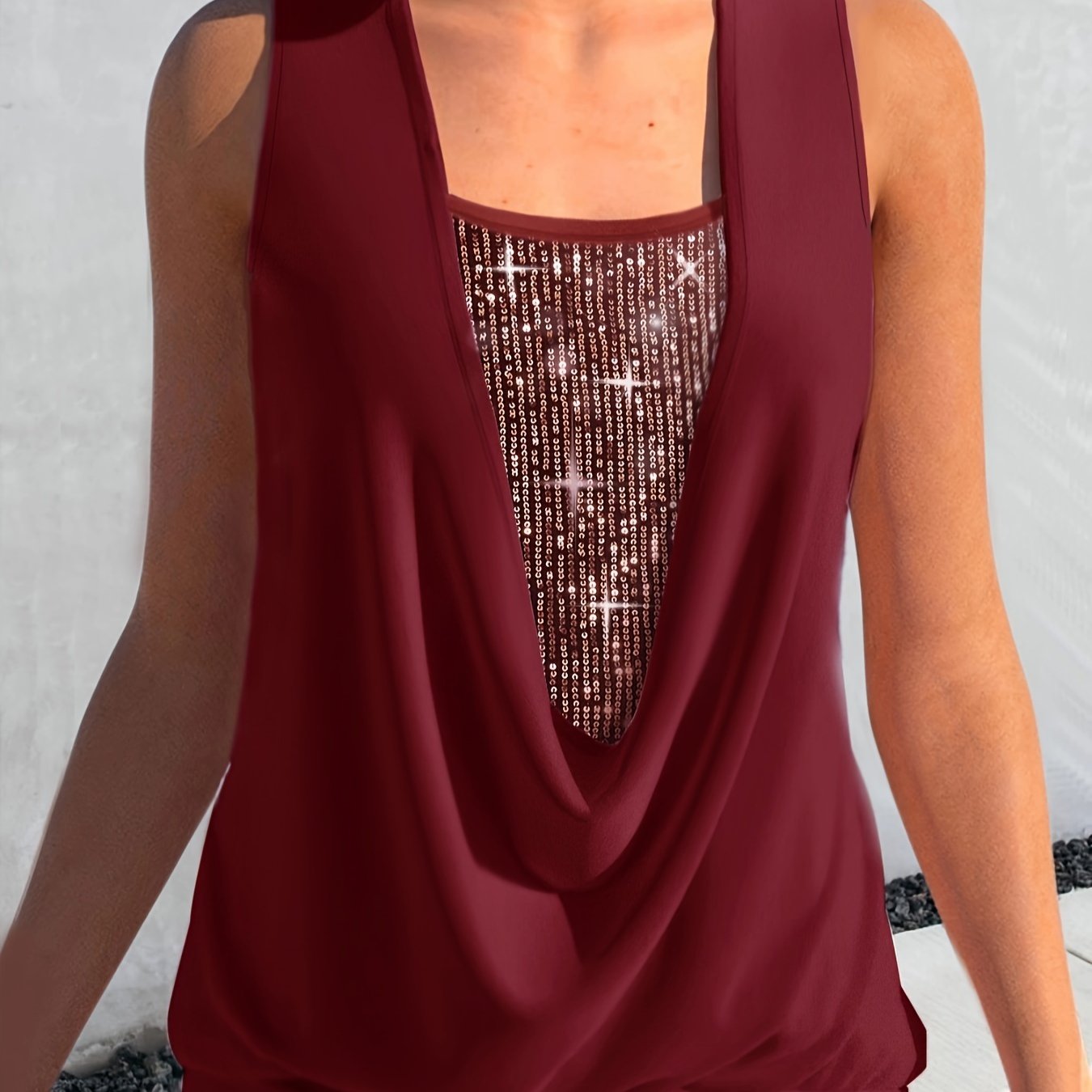 Glitter Tanktop Pailletten Dames Top