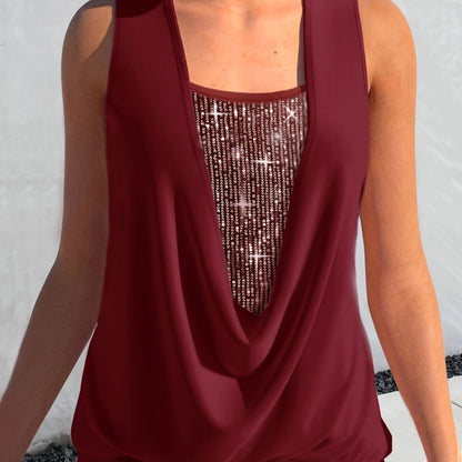 Glitter Tanktop Pailletten Dames Top