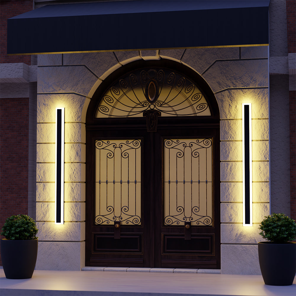 Buitenwandlamp LED Lineair Zwart Acryl IP65 Dimbaar Tuin Gevel Modern