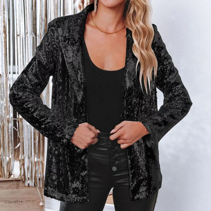Glitter Jasje voor Vrouw Feestelijk Blazer met Pailletten