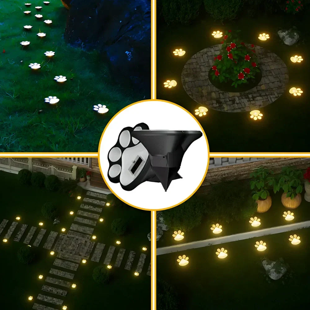 Solar Tuinverlichting Pootafdruk Vormgegeven LED Warm Wit Decoratief Padlicht voor Buiten
