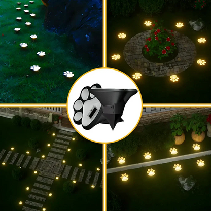 Solar Tuinverlichting Pootafdruk Vormgegeven LED Warm Wit Decoratief Padlicht voor Buiten