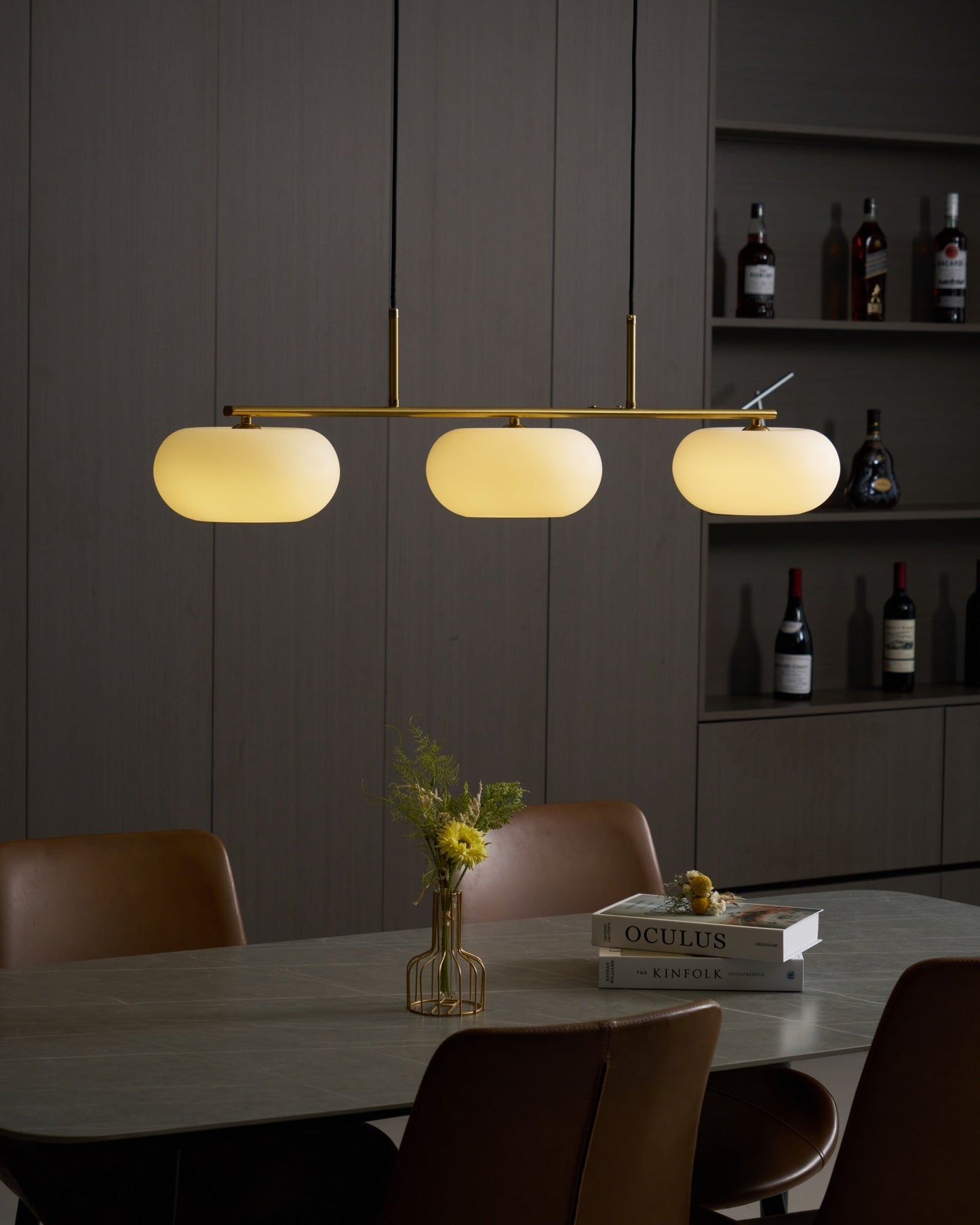 Design Hanglamp met 3 Globe Kapjes - Stijlvolle Eetkamerverlichting voor Tafel en Kookeiland - Verstelbaar 150 cm - Nikkel of Goud - E26/E27