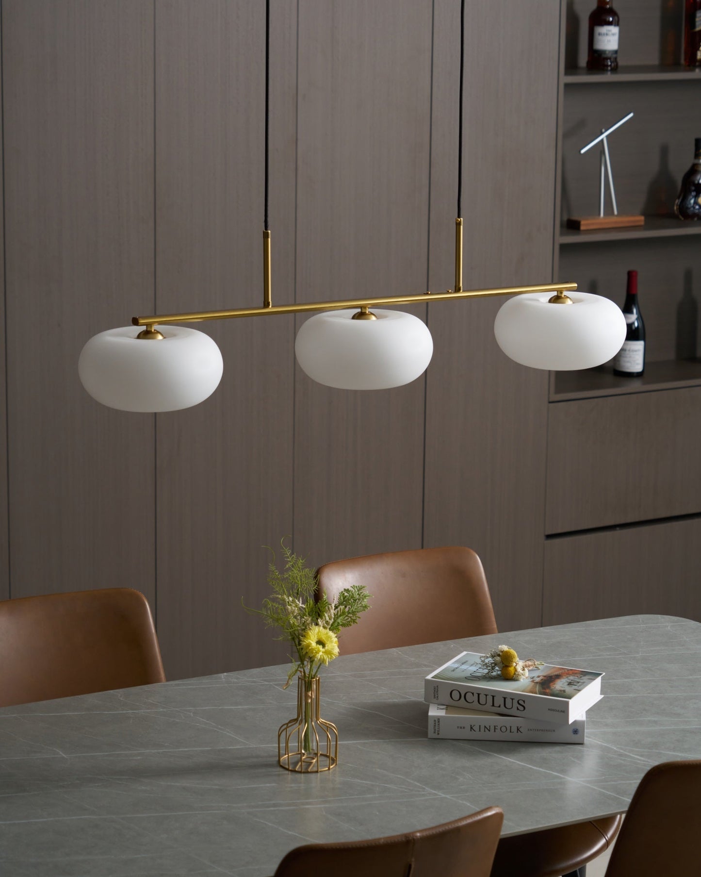 Design Hanglamp met 3 Globe Kapjes - Stijlvolle Eetkamerverlichting voor Tafel en Kookeiland - Verstelbaar 150 cm - Nikkel of Goud - E26/E27