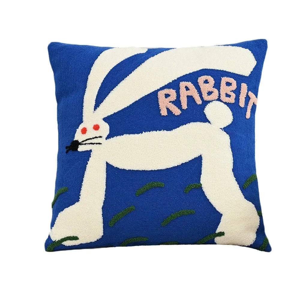 Kussenhoes Dieren Borduurwerk Scandinavisch 45x45 Polyester Katoen