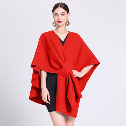 Dames Poncho Met Riem en Elegant Design