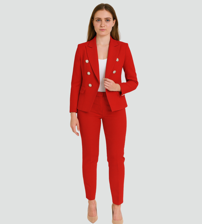 Dames Blazer Ceremonieel Kort Dubbel Knopen Jas