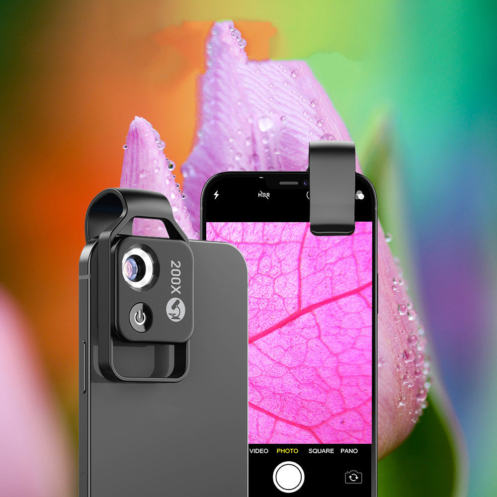 Smartphone Microscoop 200x Vergroting met LED-verlichting Clip-on USB Draagbaar Vergrootglas Mini Microscopie Precisie Inspectie Macro Camera Lens