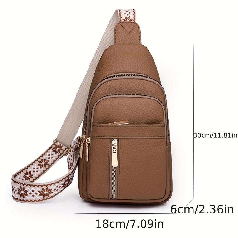 Vintage Crossbody Schoudertas Leer met Vakken voor Vrije Tijd Sport Retro Dagelijks Gebruik Dames Handtas