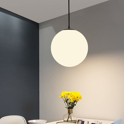 Hanglamp Glas Bol E27 Wit Eettafel Keuken Woonkamer Moderne Verlichting Ronde Hanglamp Minimalistisch Interieur