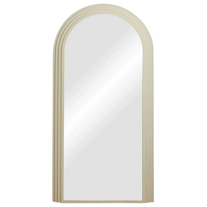 Luxe Staande Spiegel met Houten Boogframe – Volle Lengte Wandspiegel 120x200cm Antiek Wit, Khaki of Zwart