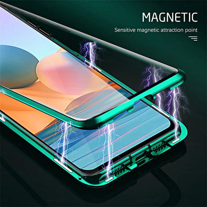 Magnetische Dubbelzijdige Telefoonhoes Gehard Glas voor Galaxy Modellen