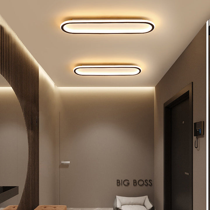LED plafondlamp langwerpig zwart wit gang woonkamer slaapkamer modern minimalistisch plafondverlichting