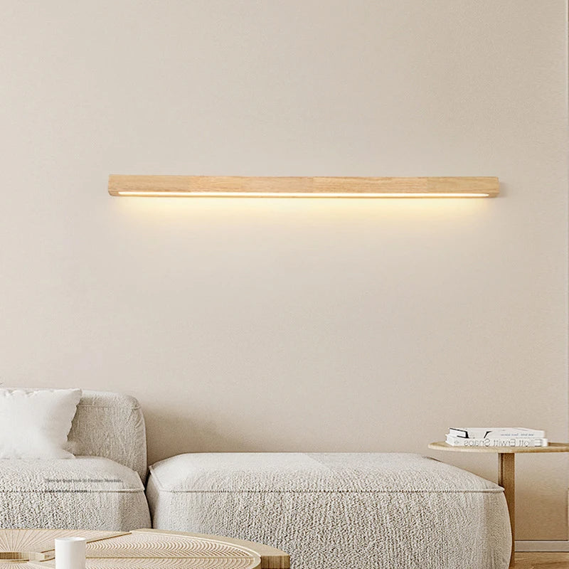 LED Wandlamp Hout Lineair Warm Wit Badkamer Slaapkamer Wandverlichting Modern Minimalistisch Lichtbalk