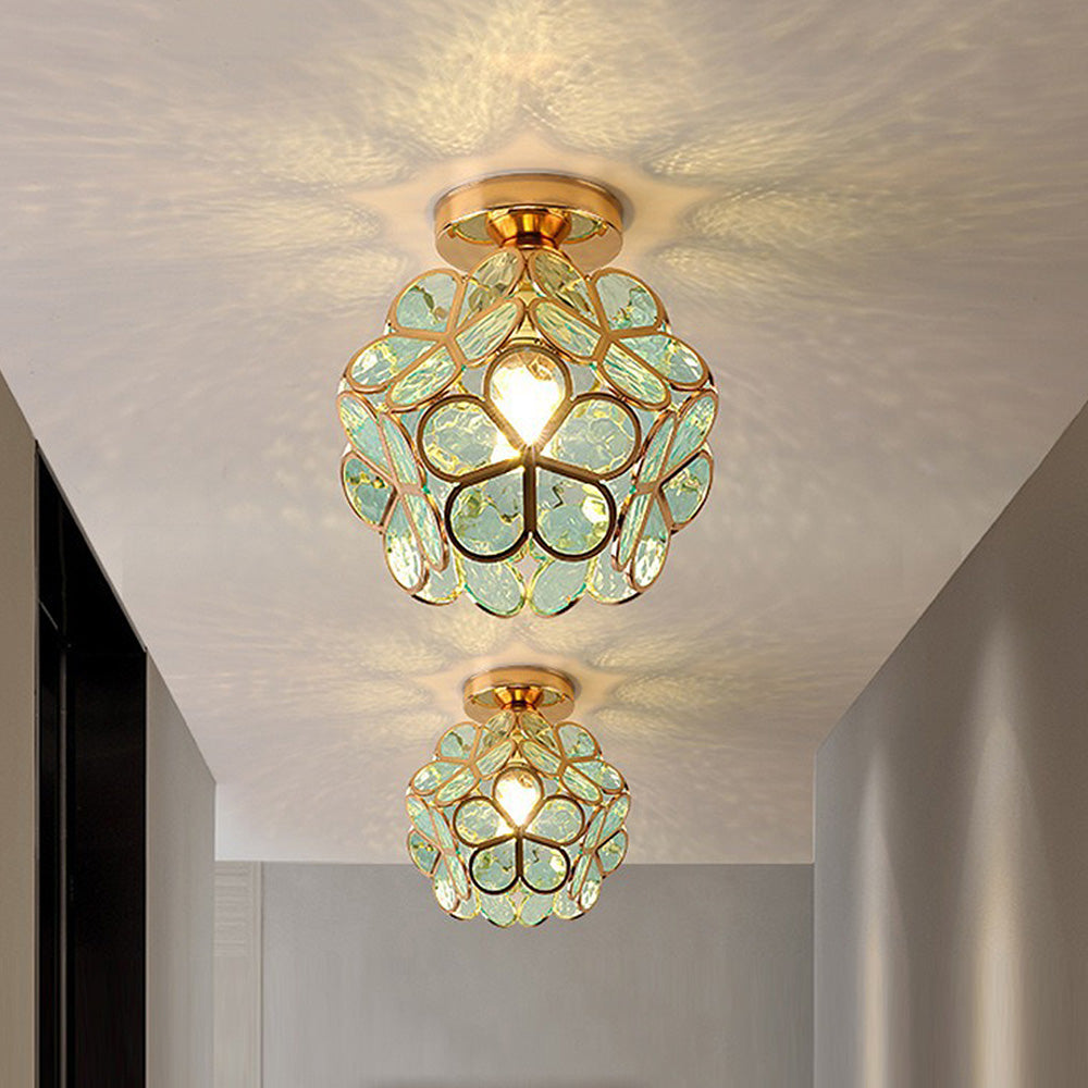Floyem Flower Plafondlamp 20cm Acryl Goud Gang Slaapkamer Bloemdesign Verlichting Compacte Plafondlamp Hal Lamp