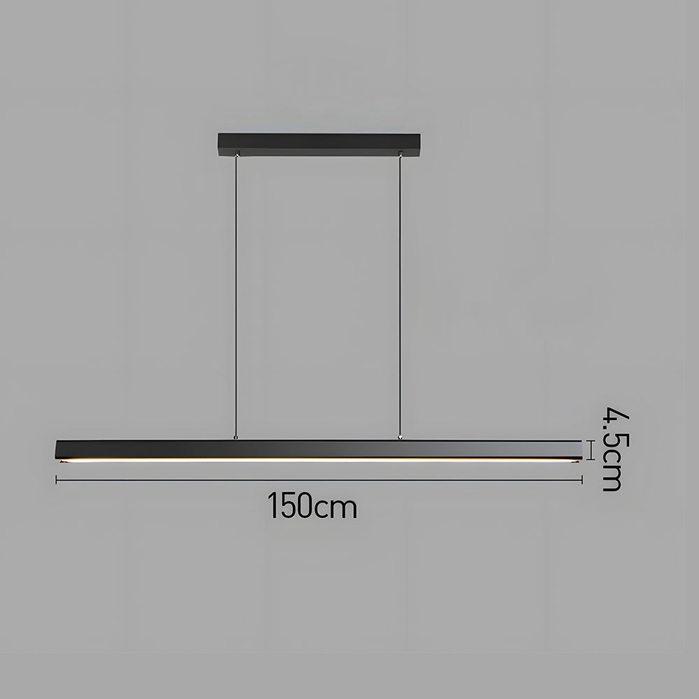 Verumo Hanglamp LED Metaal Zwart Keukeneiland Eettafel Moderne Verlichting Lineaire Hanglamp
