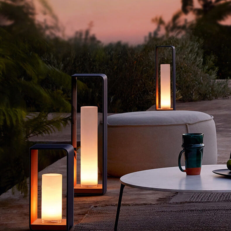 Led tuinlamp voor buiten – vierkante moderne buitenlamp met warm licht