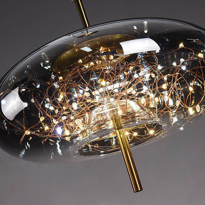 Glazen LED Hanglamp met Warm Scandinavisch Design – Amber of Grijs 24W