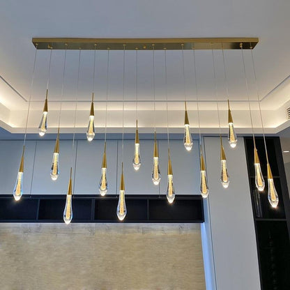 Glazen Hanglamp met Gouden Metalen Armatuur en Geïntegreerde LED-Verlichting – Scandinavisch Design voor Eetkamer, Woonkamer en Keuken