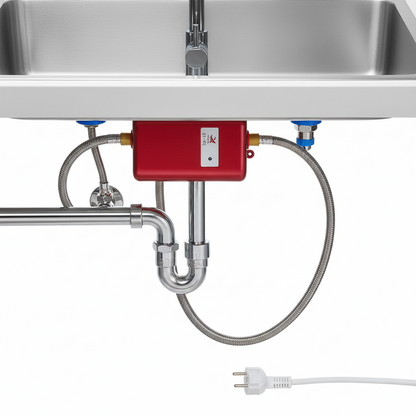 Elektrische Doorstromer 3,8 kW Compacte Wandboiler Warm Water Wit