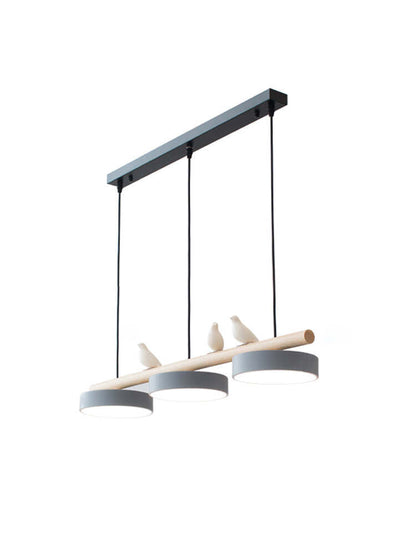Hanglamp Hout Design Vogelvorm Drie Kappen Scandinavisch Keukeneiland