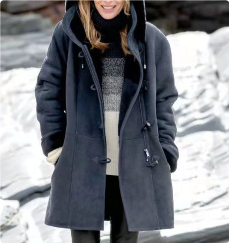 Dames Jas Warm met Sherpa Voering en Toggle Sluiting Beige