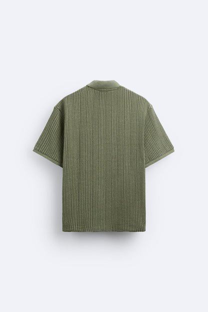 Polo Man Gebreid Klassiek Met Rits